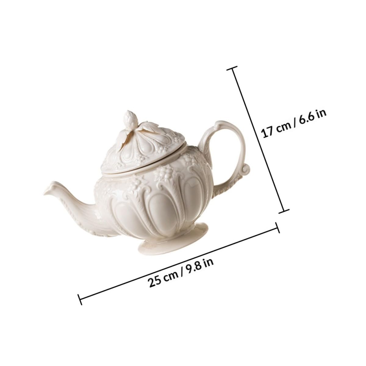 PartyKindom 1pieza Tetera de Cerámica Estilo Retro con Mango Ergonómico Jarra para Café Vintage Esmaltada para Infusiones y Té Tarde