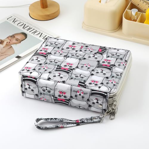 Image of Portable Colored 124 Slots Pencil case Organizer with Printing Pattern for Watercolor Pens or Markers, Pencil Case Organizer for Artist