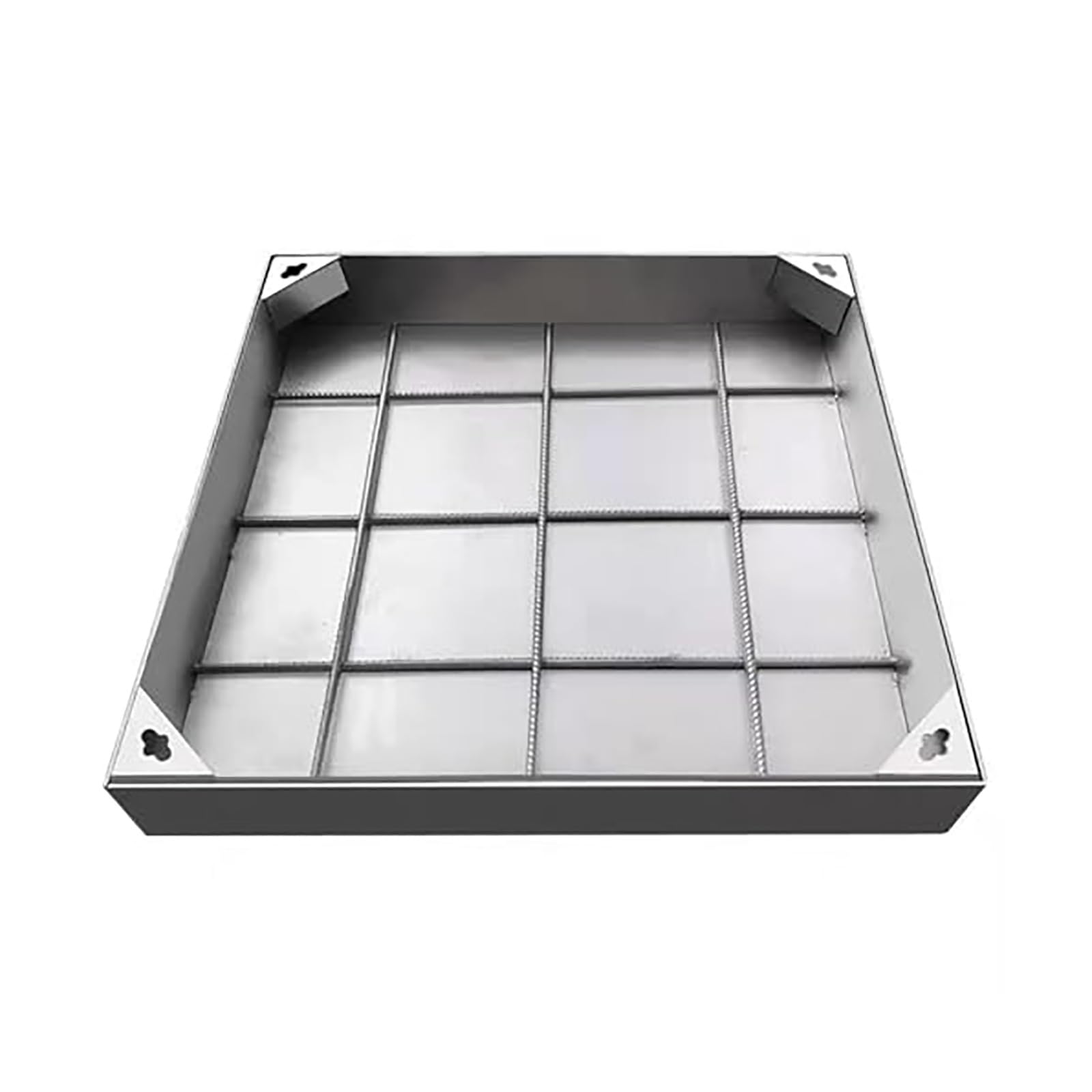 Grille d'évacuation acier inoxydable 50 cm avec cadre pour drainage extérieur