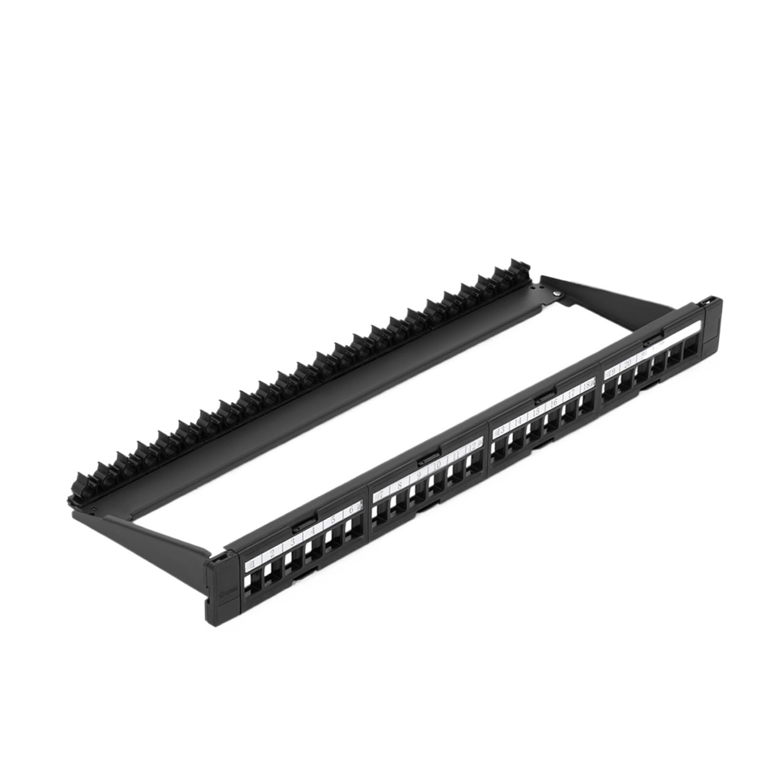 Panneau de brassage UTP Cat6 Cat5e 24 ports avec connecteur amovible, panneau de brassage réseau 19 pouces/1U utilise uniquement des câbles minces(Blank Patch Panel)