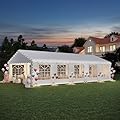 EROMMY 16x32FT Heavy Duty Party Tent, Outdoor Wedding Canopy with 8 Removable Sidewalls, 2 Roll-up Doors, 2 Storage Bags, Gazebo Shelter for Events & Commercial Use, White