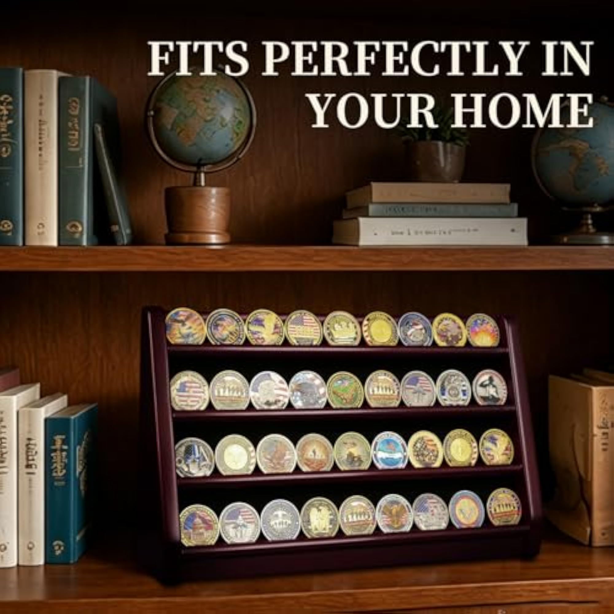Military Wooden Challenge Coin Display Case