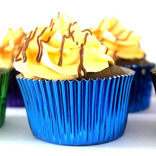 Eoonfirst Foil Metallic Cupcake Liners Standard Baking Cups 100 Pcs (Navy Blue) #TOP5