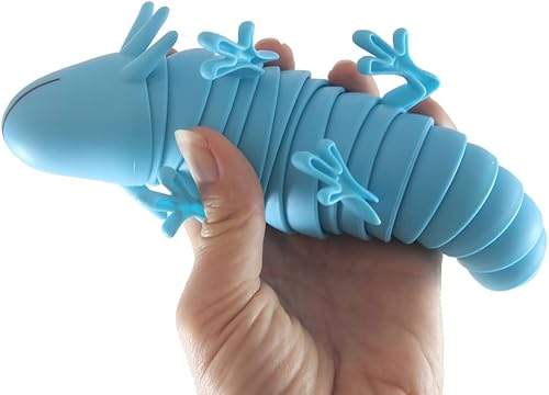 Miniatura 2 de 1 juguete de axolote azul para ansiedad  Juguete grande articulado articulado movible  Regalo único, amante, decoración (1 azul)