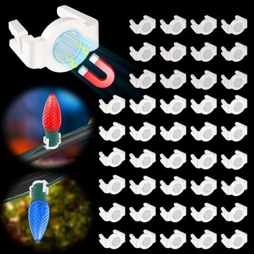 Boltigen 120 Pack Magnetic Christmas Light Clips