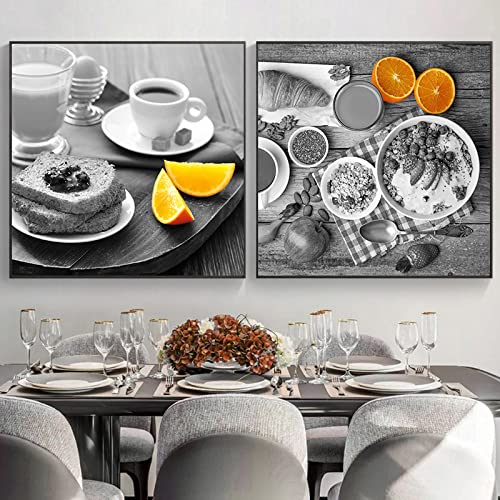 Toile Mur Art Peinture pour Salle À Manger et Cuisine Ambiance Petit Déjeuner KEBIA