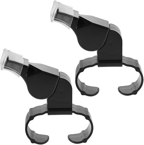 Miniatura 7 de BESPORTBLE Silbato de agarre para dedos, silbatos deportivos de plástico, silbatos de supervivencia, silbatos oficiales de árbitro de hockey para