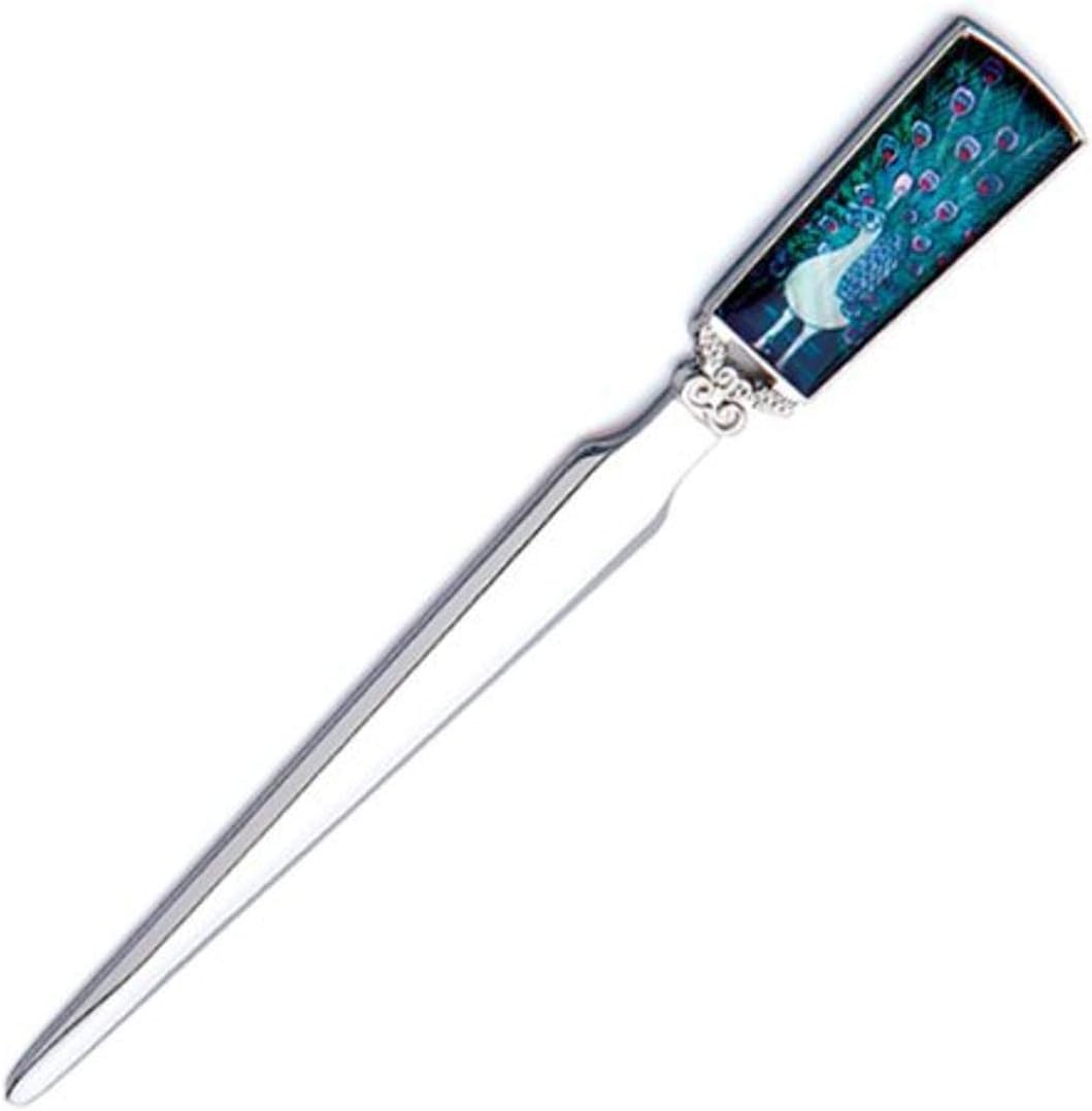 Mother of Pearl Metal Steel Office Mini Hand Envelope Gift Letter Opener (Blue Butterfly)