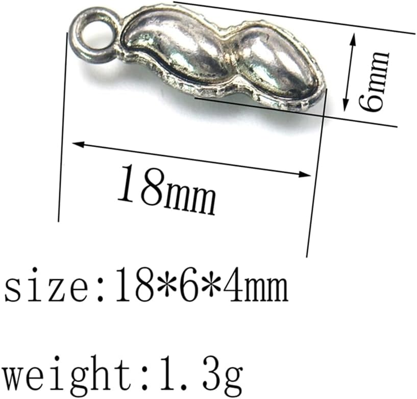 20pcs Alloy Peanut Pendants Diy Jewelry Making Charms Antique Silver Unique Pendant Accessories for Necklaces Bracelets Keychains Scrapbooking and More - Image 9