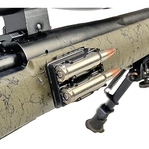 Revision CV, Ammo Holder/Carrier - Secure Hold, Locking Retention, Quick Detach. Screw on to Rifle buttstock, Forearm or Any Non-Metal Surface, for Caliber .308WIN (2) Cover