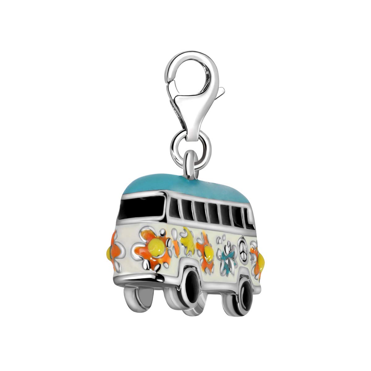 Quiges Charm con Cierre en Argent 925 Aire Tierra y Agua para Pulseras