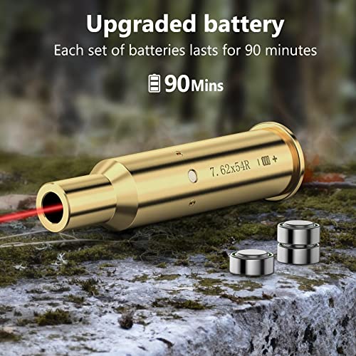 Laser Boresighter Besrilien Bore Sight Laser For .223/5.56MM - Brass Bore Sighter With Batteries 223 5.56mm Caliber Laser Bore Sighting Tool With Batteries