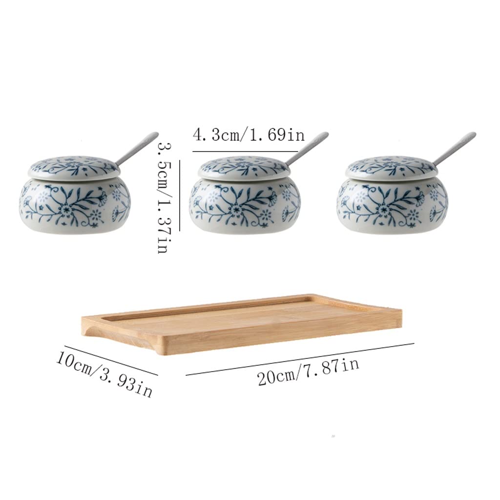 BONAD Gewürztopf-Set Japanisches Keramik-Salzglas, Chili-Glas, Gewürzflaschen-Set, Gewürzbox, Senfglas, Essigtopf, Sojasaucenflasche Gewürzflasche für die Küche