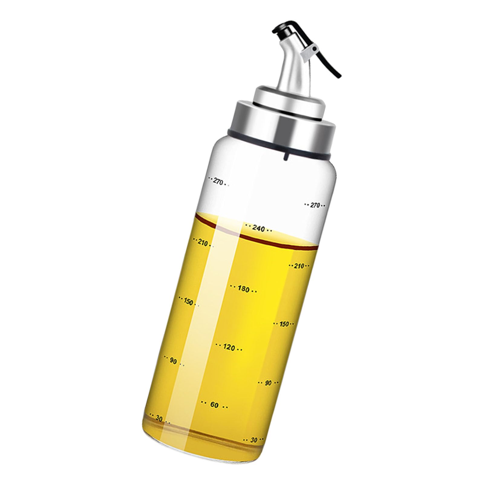 Msioytog Borosilicate Glass Condiment Dispenser with Leak Proof Lid Clear Oil Bottle Large Capacity Liquid Storage Container Large Capacity Oil Vinegar Container