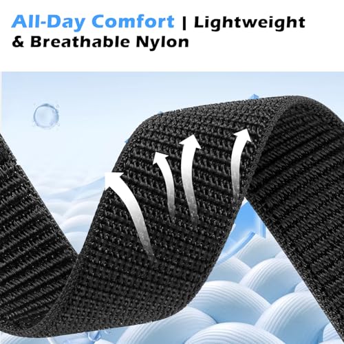 Image of Yeahxing Nylon-Strap Compatible with Amazfit-Helio Loop - Breathable | Lightweight, adjustable fabric strap for all-day wear. Soft, comfortable, replacement strap only.