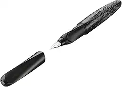 Pelikan Estrutura Twist® - Caneta-tinteiro para destros e canhotos, cor preta, caneta M, caixa dobrável