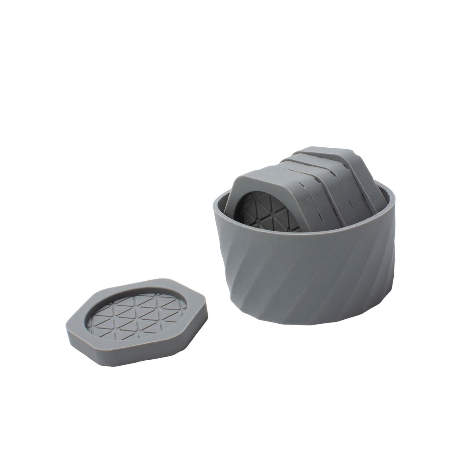 6Pcs Nonslip Hexagonal Drink Coasters Set Comes with Storage Box for Coffee Teas Mugs Heat Protective Essential Hexagonal Silicones Coasters Set