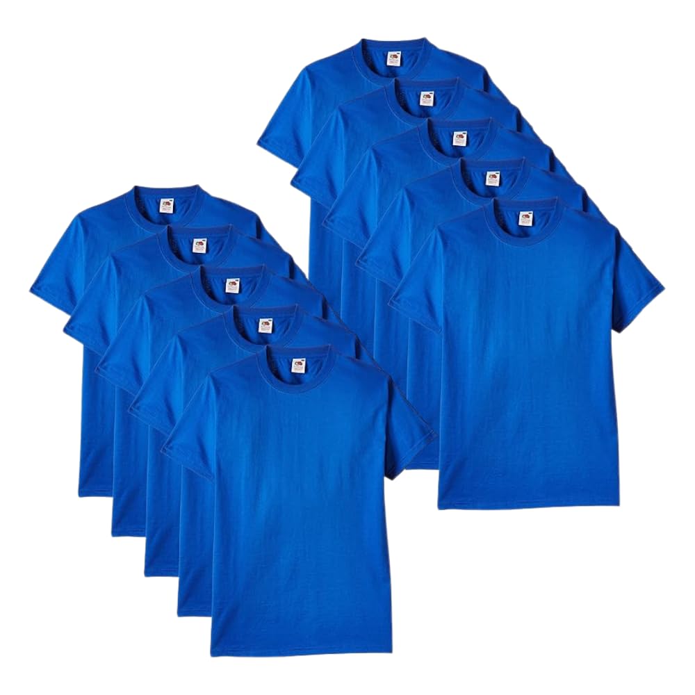 Generico Magliette Uomo Manica Corta 100% Cotone - Pacco da 10 T-Shirt Girocollo - Ideali per Stampa, Personalizzazione ed Uso Quotidiano