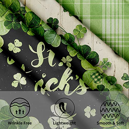 Giwawa St Patrick's Day Round Tablecloth,Buffalo Plaid Spring Clover Green Shamrock Tablecloth Waterproof Washable Farmhouse Holiday Decoration Tablecover For Party Kitchen Dining Room 60 Inch #TOP3