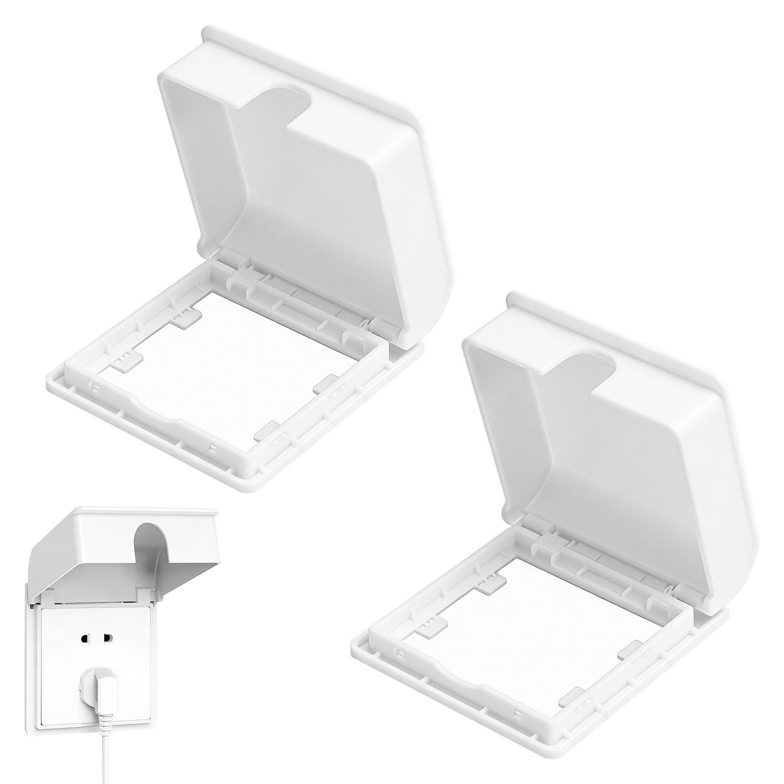 2 Pcs Plug Socket Covers UK, Self Adhesive 86 Type Single Safety Plug Socket Covers, Waterproof and Dustproof Plug Protectors for Enhanced Home Safety, Convenient Access for All Users