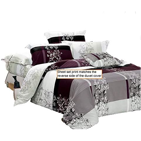 Swanson Beddings May 100% Cotton Sheet Set : Fitted Sheet, Flat Sheet and Two Matching Pillowcases (Queen) Cover