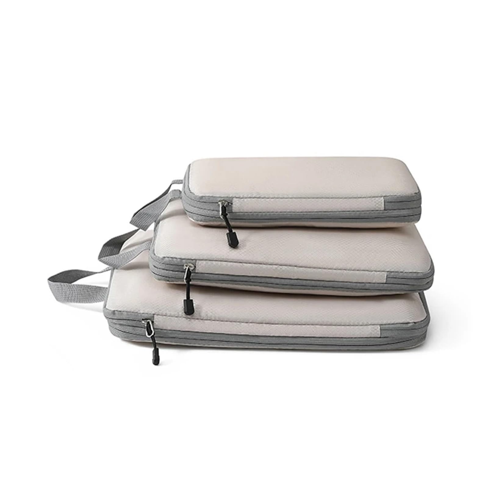 Organizer valigia Set di 3 cubi da imballaggio compressi, borsa organizer viaggio impermeabile e comprimibile for vestiti per le Vacanze(Grey)