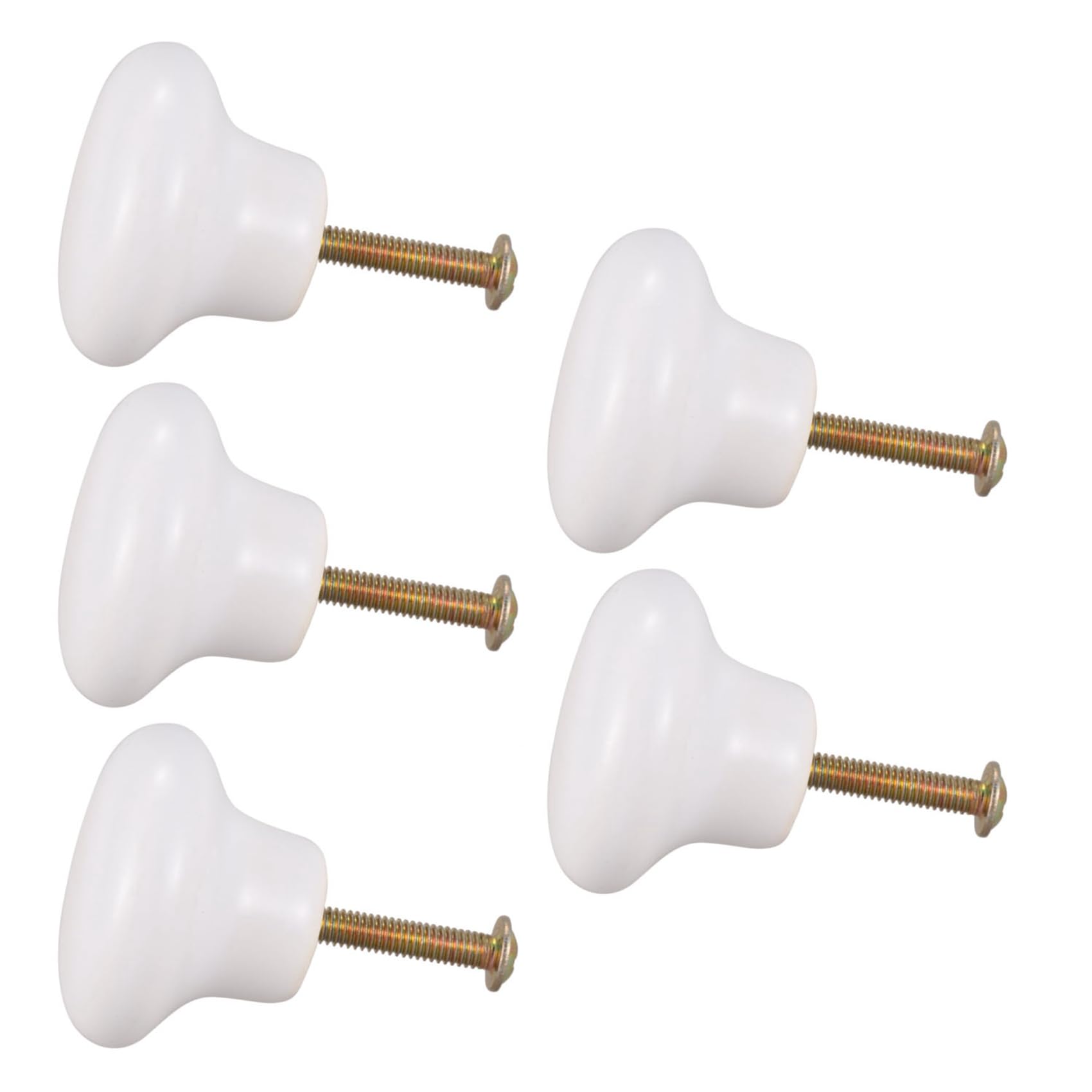 Ctrlzs White 5Pcs Ceramic Door Round Handles Kitchen Cabinet Cupboard Wardrobe Pull Knobs S