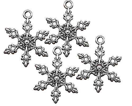 Oulii Christmas Snowflake Charm Pendants For Jewelry Making 30 Pieces #TOP26