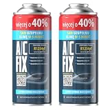 A/C FIX Recambio Gas sustituto R1234yf - Kit Recarga Aire Acondicionado Coche 2x235 g - Sustituto del refrigerante sustituto R1234yf - Botella refrigerante Coche - Gas Aire Acondicionado Coche - Eco