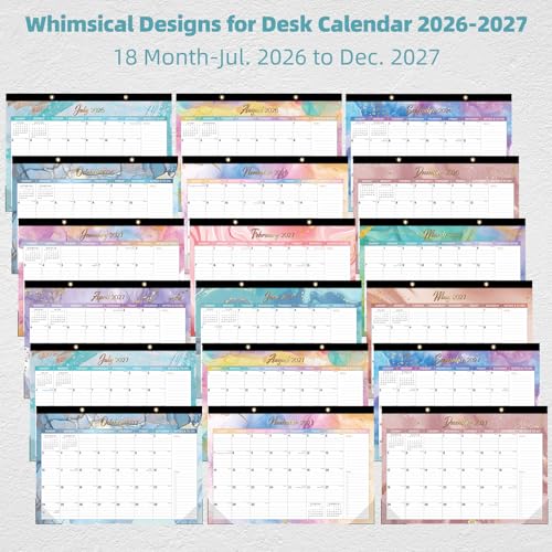 Image of ZTX Desk Calendar 2026-2027,18 Month Academic Desk Calendars
