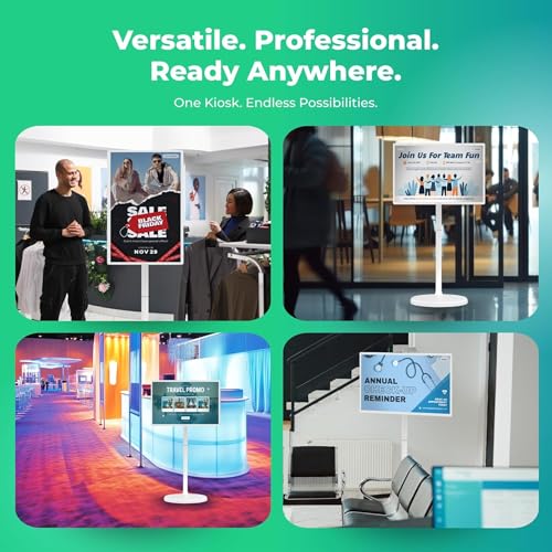 Image of OptiSigns 32 inch Wall Mount Digital Signage Kiosk with Touchscreen, Full HD Display with Built-in Speakers, Wi-Fi and Remote Content Management for Restaurants, Retail, Hotels, and Offices, OptiKiosk 32