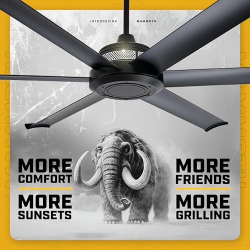 Big Ass Fans Mammoth 60" Outdoor Ceiling Fan with LED Light – Black Finish – Wi-Fi Smart Fan with Remote & Voice Control – Wet Rated Patio Ceiling Fan with Light – Quiet Operation – 3 Yr Warranty thumbnail 5