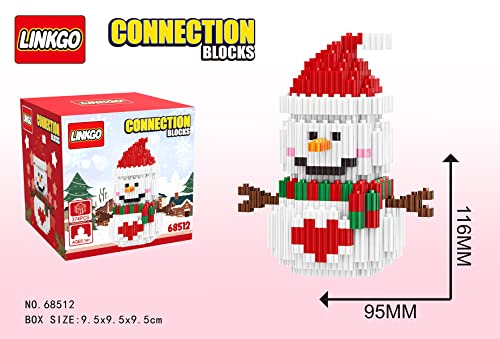 Image of Christmas Building Blocks Compatible for Lego Christmas Snowman Micro Blocks Stacking New Toys Holiday Present Box New Year Gifts for Kids 6-14+ Years Old Boys and Girls(Snowman)