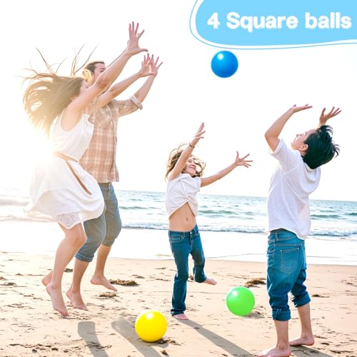 AMOR PRESENT 6PCS Playground Ball, 8.5 Inches Bouncing Kick Ball for Kids, Giant Rubber Dodgeballs with Hand Air Pump, for Indoor Outdoor - Thumbnail 4