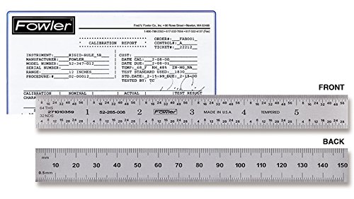 Règle flexible certifiée 300 mm Fowler instrument de mesure acier
