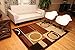 New City Brand New Contemporary Brown and Beige Modern Squares Circles Area Rug 2 x 3