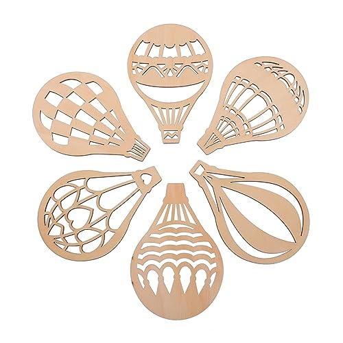 PHENOFICE Hot Air Balloon Ornaments 30pcs Wood Chips Boys and Toys Hand-Painted Graffiti Dec