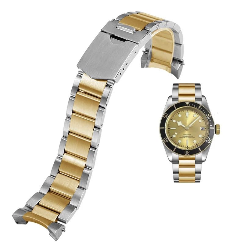 Bracelet acier 22mm compatible Tudor Black Bay pour remplacer l'original