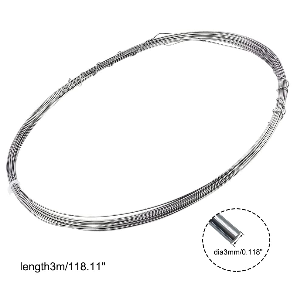 Filo di titanio puro Filo di metallo curvabile Fil Filo di titanio wireTA2 / GR2 Asta di saldatura rotonda in titanio for l'industria scientifica sperimentale dia1.2mm-6mmlunghezza3m / 10ft, 3mm * 300