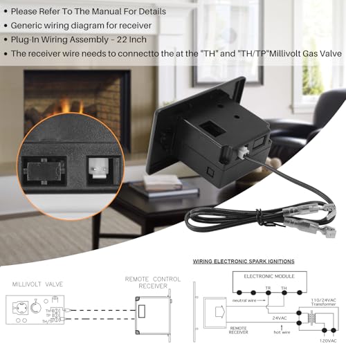 Wofunpart WYC-008 New Upgrade Fireplace Remote Control Thermostat Kit, Millivolt Gas Valve Fireplaces And Stoves thumb #4