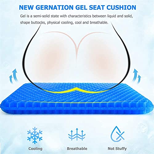 Abroca Gel Seat Cushions For Long Sitting, Double Thick Cooling Seat Pads For Back Sciatica Tailbone Pain Pressure Relief With Non-Slip Cover, Chair Pads For Car Seat Driver, Office Desk,Wheelchair #TOP1