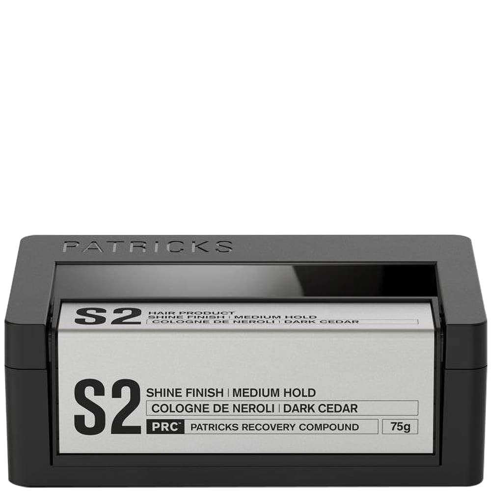 PATRICKS S2 Shine Hair Pomade for Men - Medium Hold Hair Styling Product for All Hair Types - Thickening Formula with Capixyl™, Caffeine & Cedar Scent, 2.65 oz