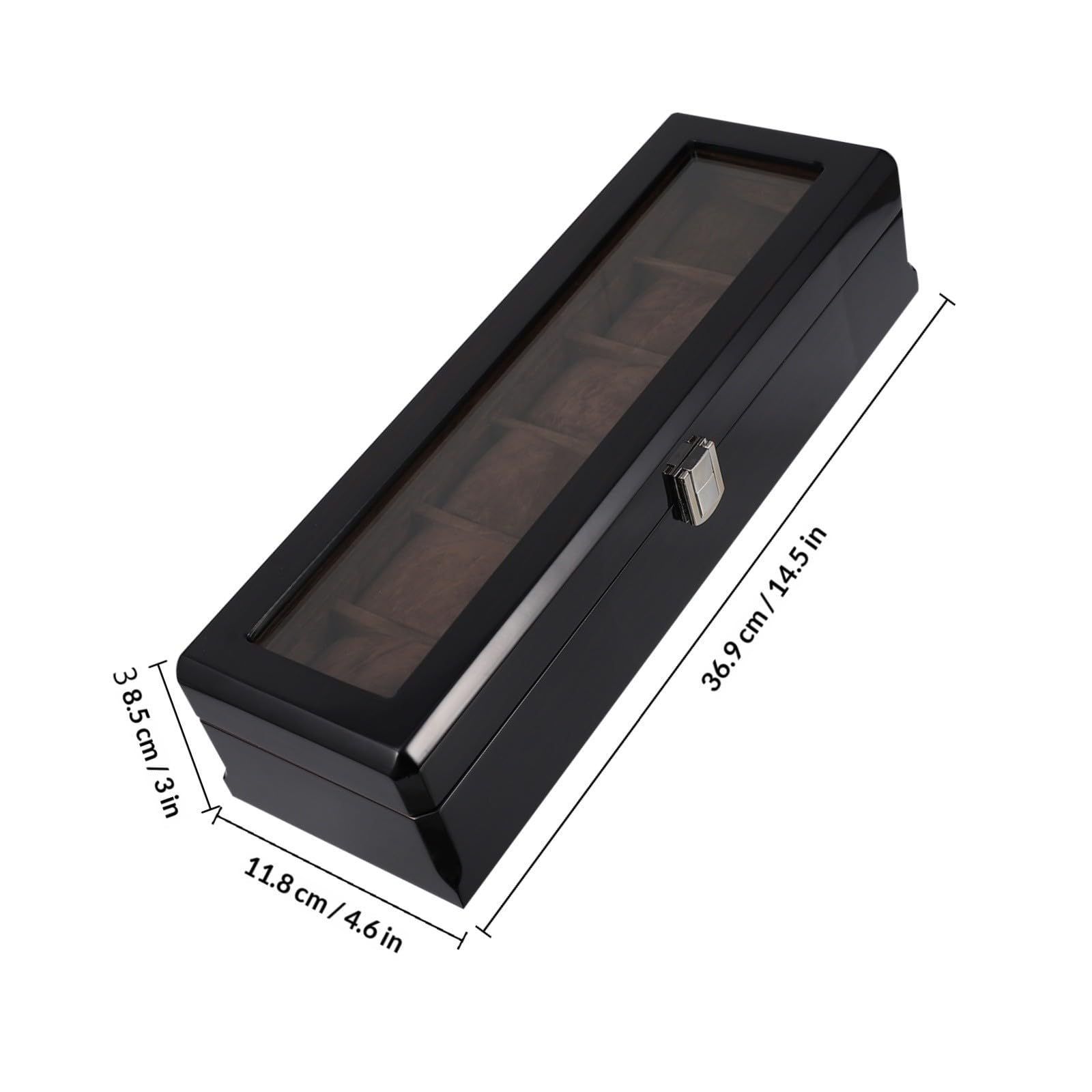 Elegante Uhrenbox aus Mdf mit Glas und Klavierlack Uhrenaufbewahrungsbox für Zuhause und Reise Schützt Uhr und Schmuck mit Klassischem Design