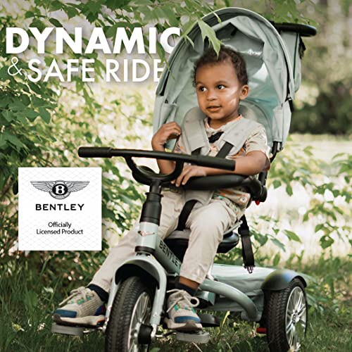 Image of Bentley 6-in-1 Baby Stroller & Toddler Tricycle - Officially Licensed Luxury Kids Bike, Convertible Travel Strollers & Kid Trike with Air Wheels, Canopy & Safety Features (6m-5y+ | Jetstream Blue)