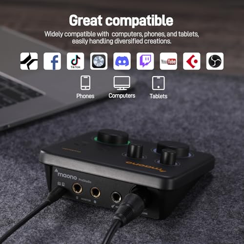 Maono Usb Audio Interface For Pc: Interface With Xlr Input 24-Bit/192Khz Routing Software Loopback Asio Driver For Recording Music thumb #8