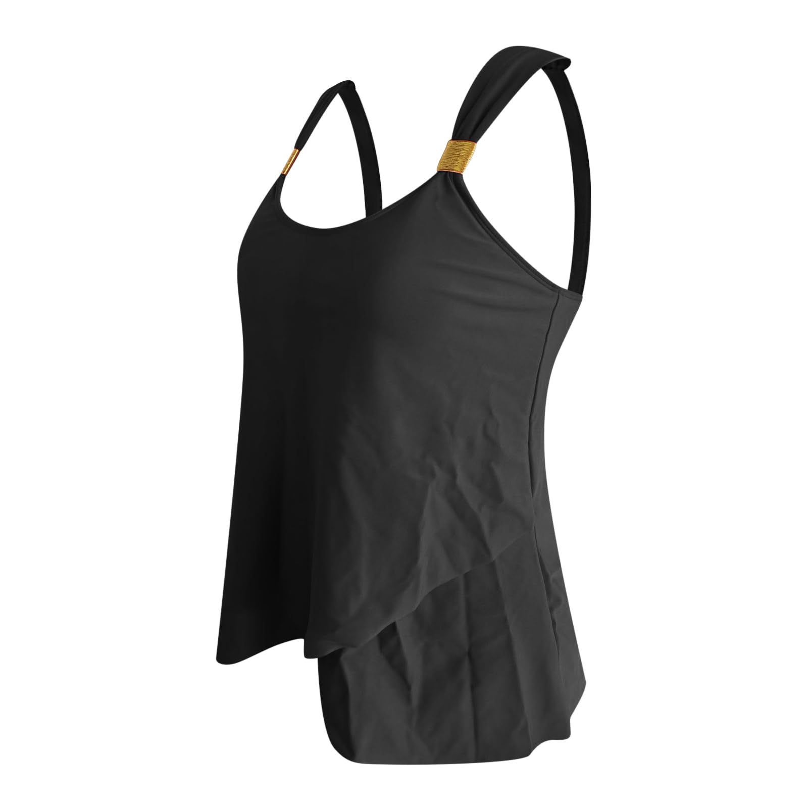 Bañadores Mujer 2 Piezas Tankini Cuello Redondo Conjunto Bikini Top y Bottom Tirantes Control Barriga Cintura Alta