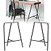 Set of 2 Industrial Look Durable Steel Crosscut Trestle Legs for Table , Desk or Workstation , Dark Gray