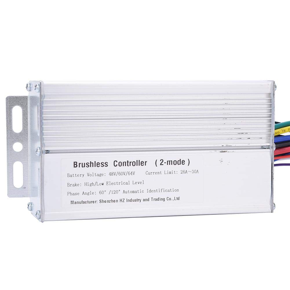 A sixx 25-32A Brushless Controller 48V 60V 64V Metal 12 Tube E-Bike ControllerBrushless Motor Controller 7x3.3x1.6inch 1000W-1500W for Bicycle Ebike Scooter