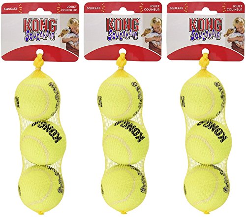 Kong Air Squeaker Tennis Balls 3 Piece Size:medium Pack Of 3 (9 Balls) #TOP2