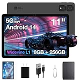 AGM 11 inch Android 14 Tablet, Protective Case & Film Included 8GB RAM + 256 GB ROM + 512 GB Expansion Face ID | Learning Mode | WiFi 5G & Bluetooth 5.0 Support